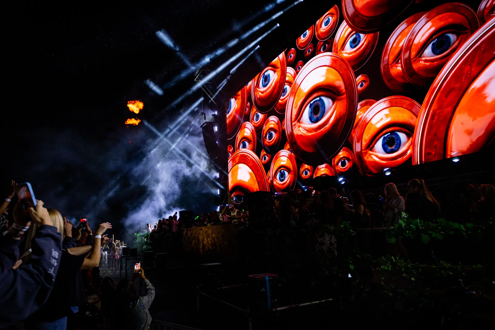 Awakening of Eras — field of eyes on the LED wall