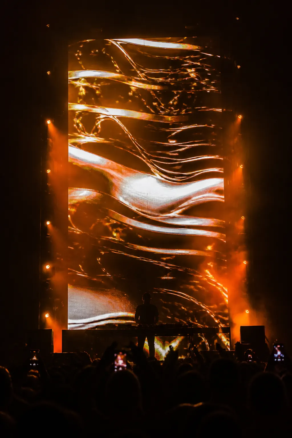 Vertical phone view of LED stage content